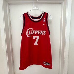 Boy Large Nike NBA LA Clippers LAMAR ODOM Jersey #7 Red.